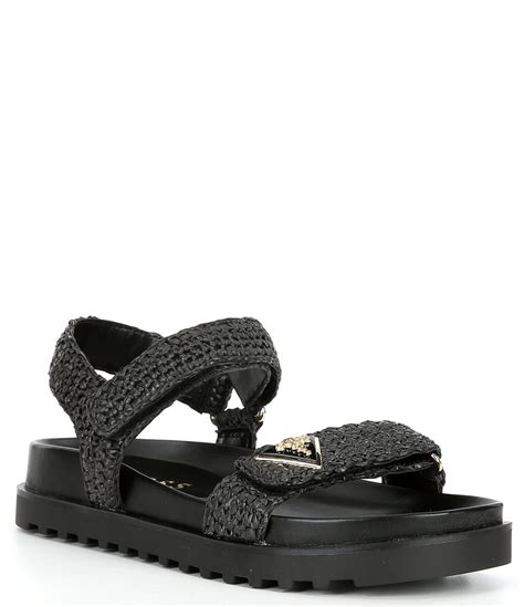 Guess Fabrica Raffia Platform Sandals .